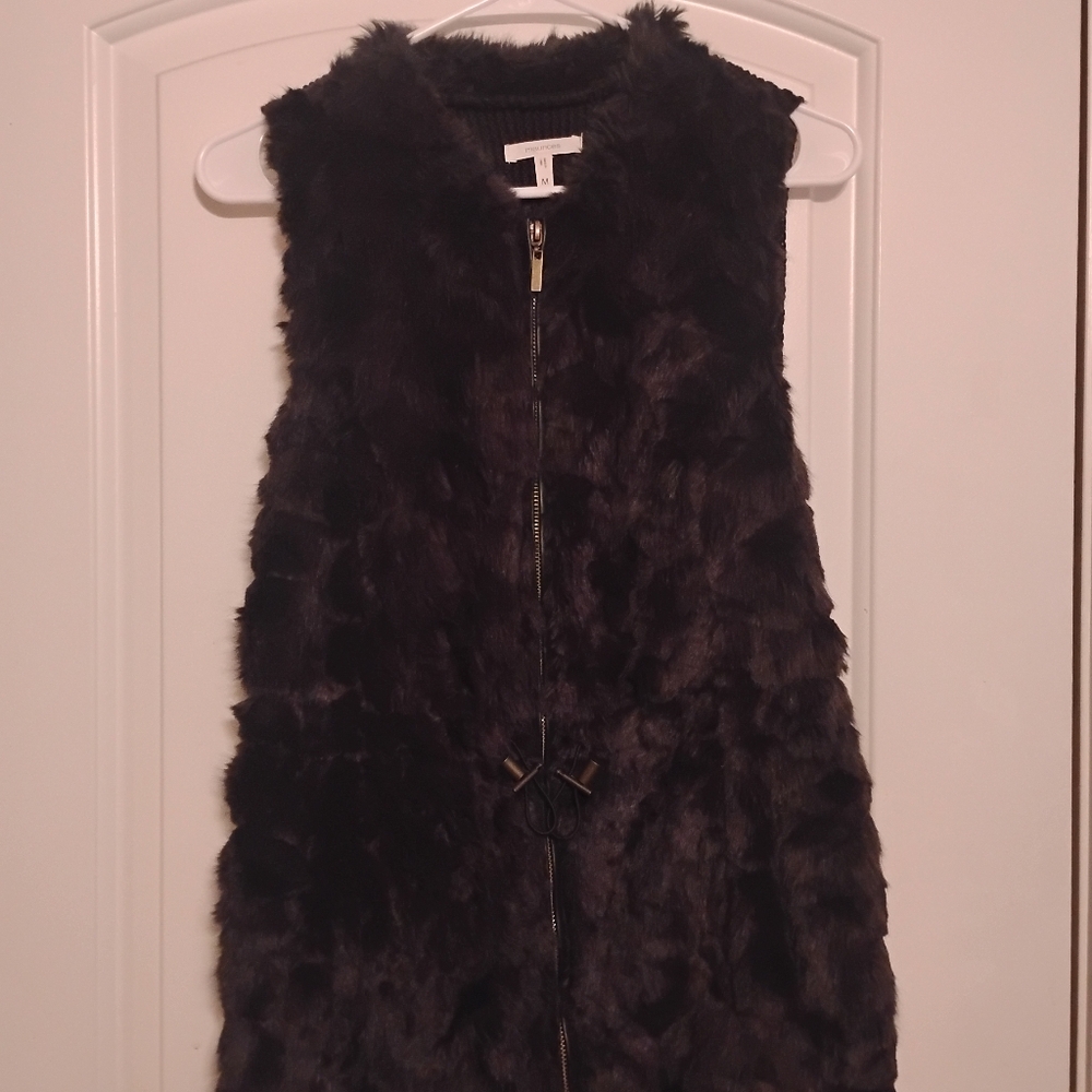 Faux Fur Vest in Black